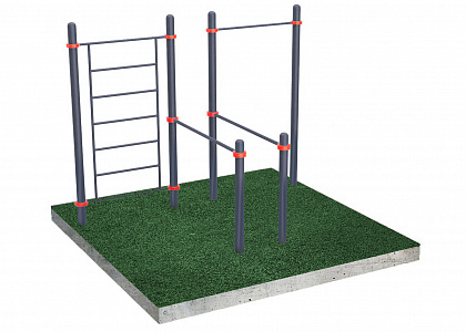 СК-38 Комплекс с шведской стенкой, турником и брусьями d=76 мм, d=89 мм, d=108 мм